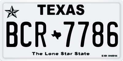 TX license plate BCR7786