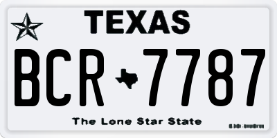 TX license plate BCR7787