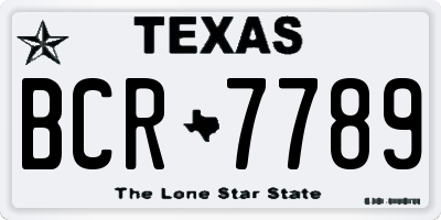 TX license plate BCR7789