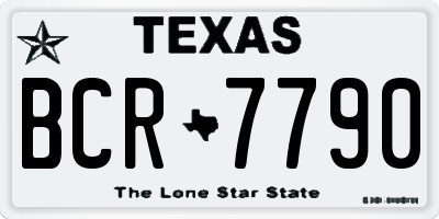 TX license plate BCR7790
