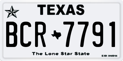 TX license plate BCR7791