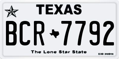 TX license plate BCR7792