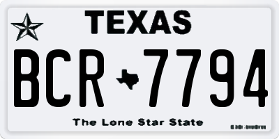 TX license plate BCR7794