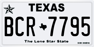 TX license plate BCR7795