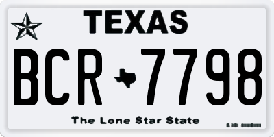 TX license plate BCR7798