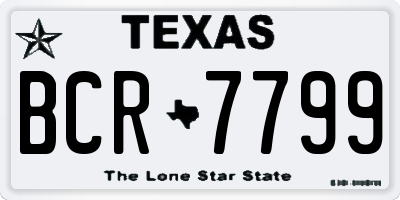 TX license plate BCR7799