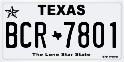 TX license plate BCR7801