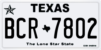 TX license plate BCR7802