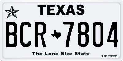 TX license plate BCR7804