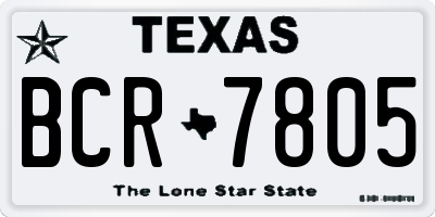 TX license plate BCR7805