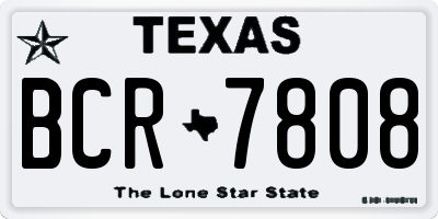 TX license plate BCR7808