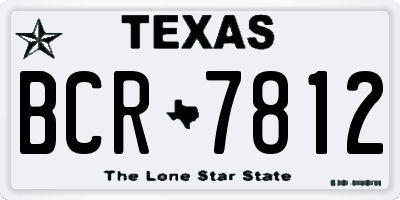 TX license plate BCR7812