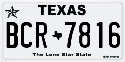 TX license plate BCR7816