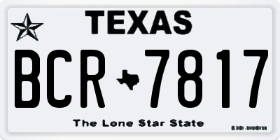 TX license plate BCR7817