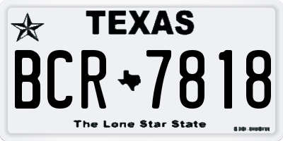 TX license plate BCR7818