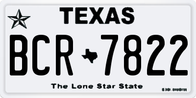 TX license plate BCR7822