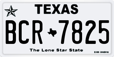 TX license plate BCR7825