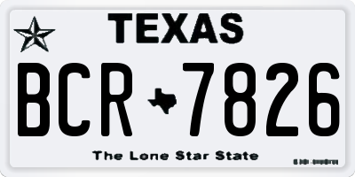 TX license plate BCR7826