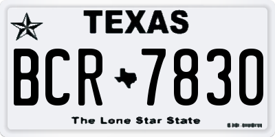 TX license plate BCR7830