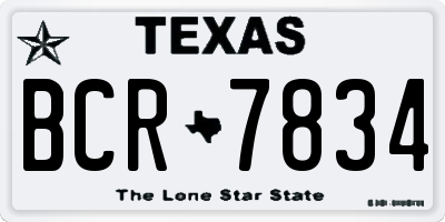 TX license plate BCR7834