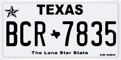 TX license plate BCR7835