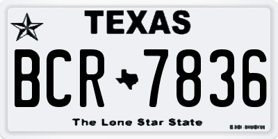 TX license plate BCR7836