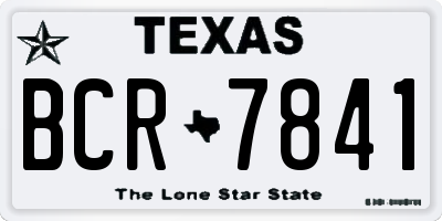 TX license plate BCR7841