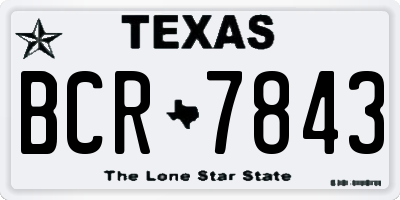 TX license plate BCR7843