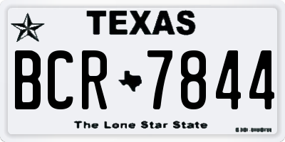 TX license plate BCR7844