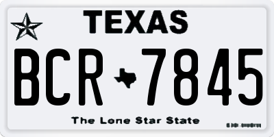 TX license plate BCR7845