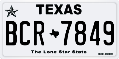 TX license plate BCR7849