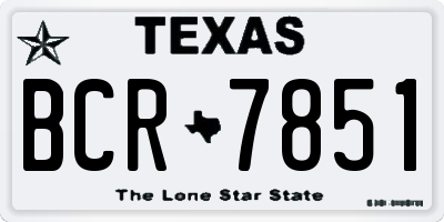 TX license plate BCR7851