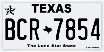 TX license plate BCR7854
