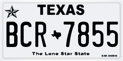TX license plate BCR7855