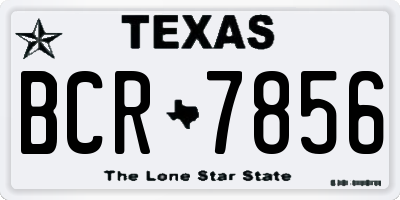 TX license plate BCR7856