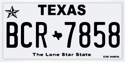 TX license plate BCR7858