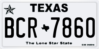 TX license plate BCR7860