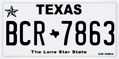 TX license plate BCR7863