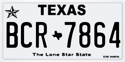 TX license plate BCR7864