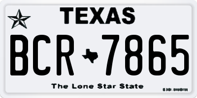 TX license plate BCR7865