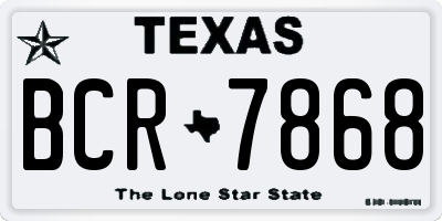 TX license plate BCR7868
