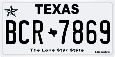 TX license plate BCR7869