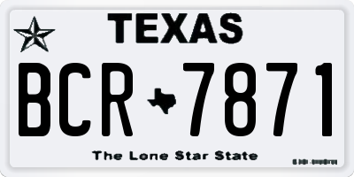 TX license plate BCR7871