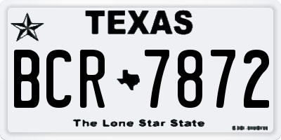 TX license plate BCR7872