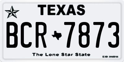TX license plate BCR7873