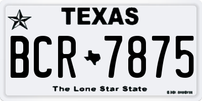 TX license plate BCR7875