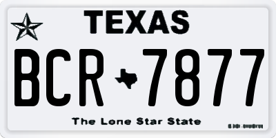 TX license plate BCR7877