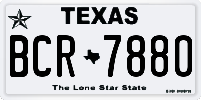 TX license plate BCR7880
