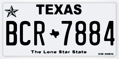 TX license plate BCR7884