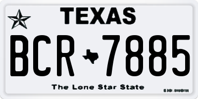 TX license plate BCR7885